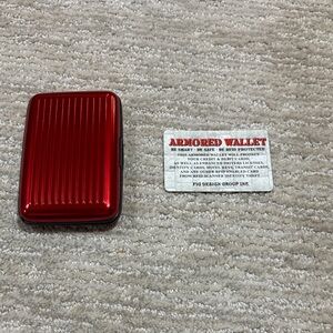Red Armored Credit & Debit RFI ENABLED Card Holder
